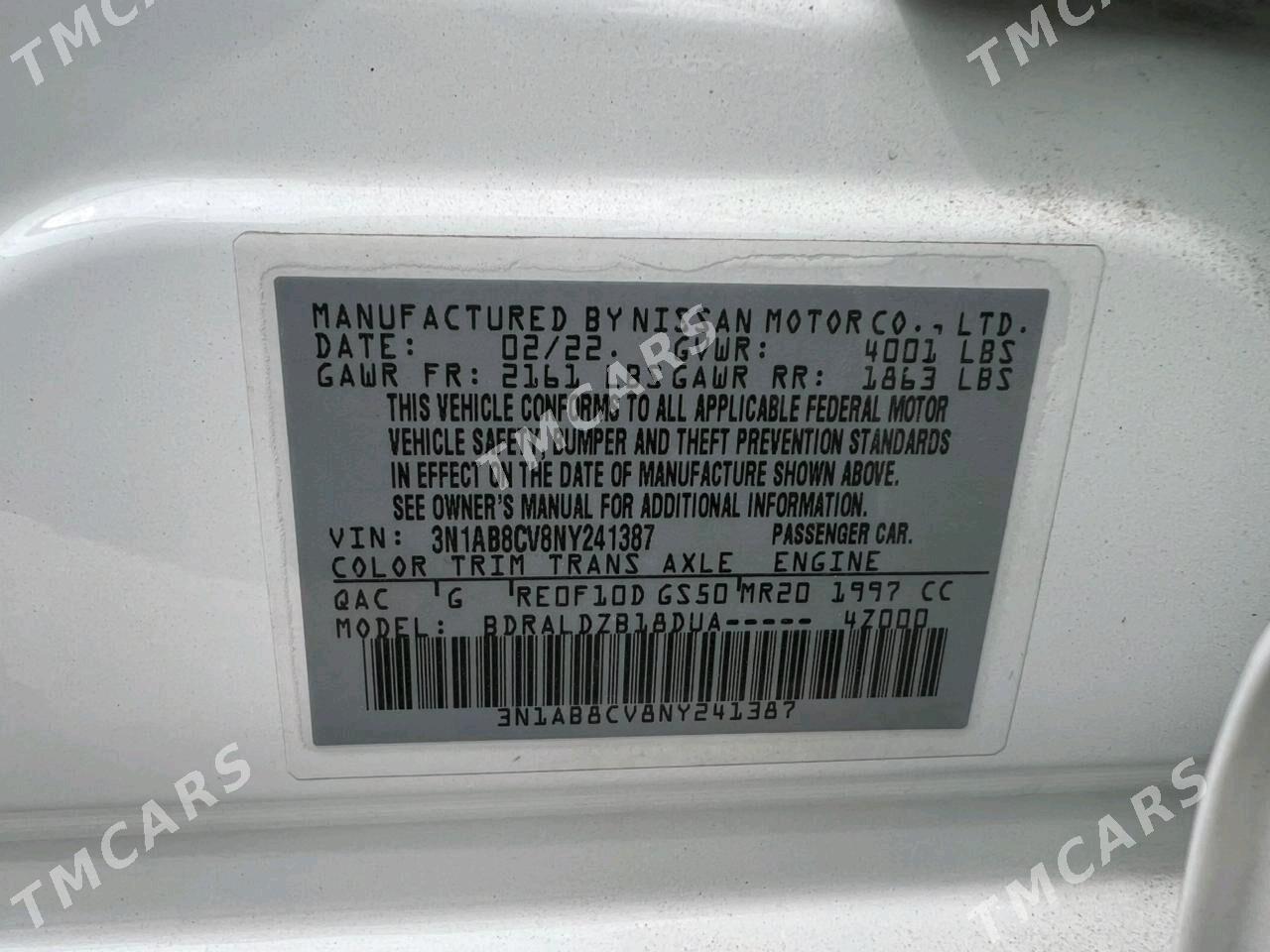 Nissan Sentra 2022 - 200 000 TMT - Мары - img 3