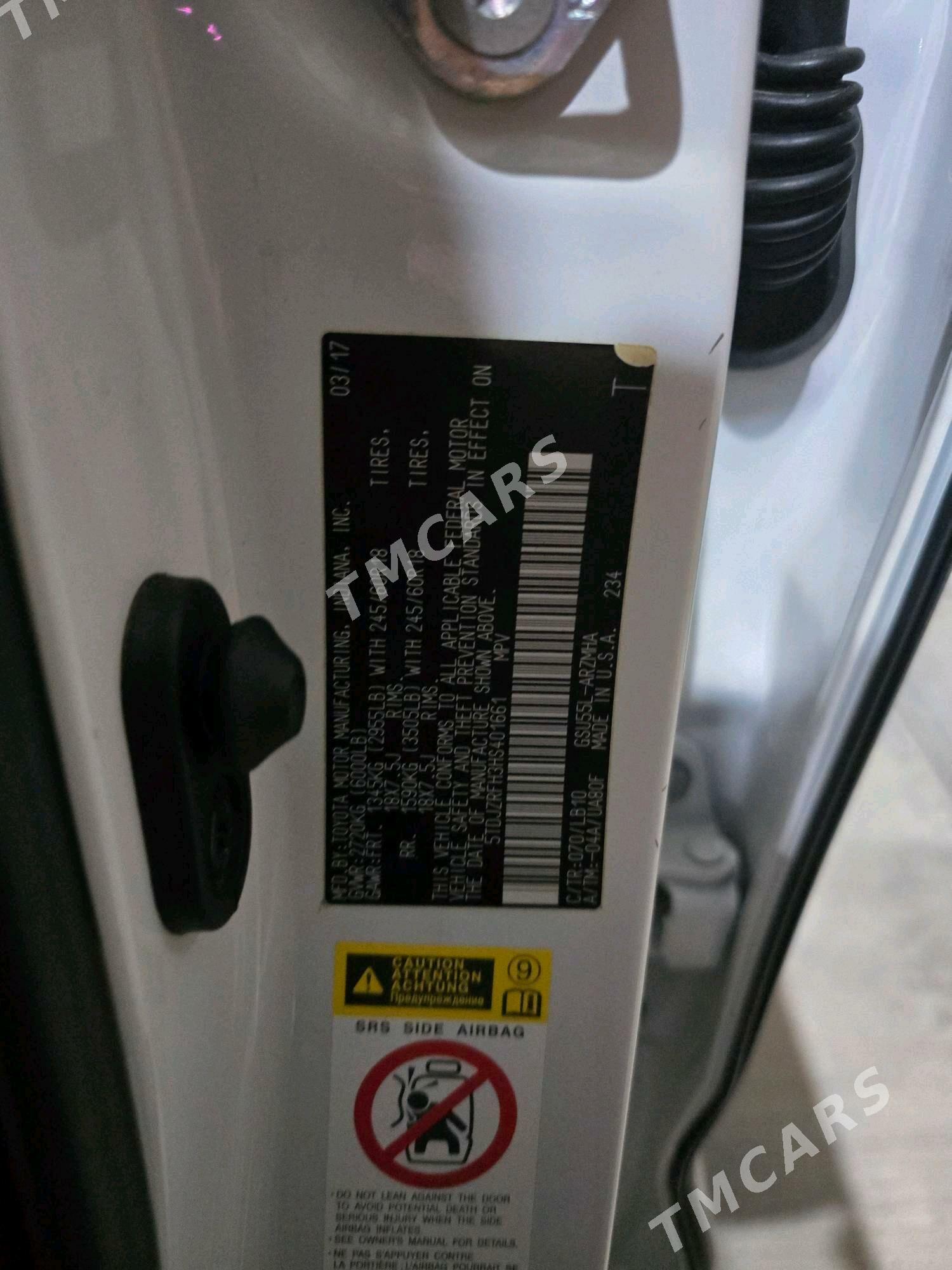 Toyota Highlander 2017 - 490 000 TMT - Ашхабад - img 4