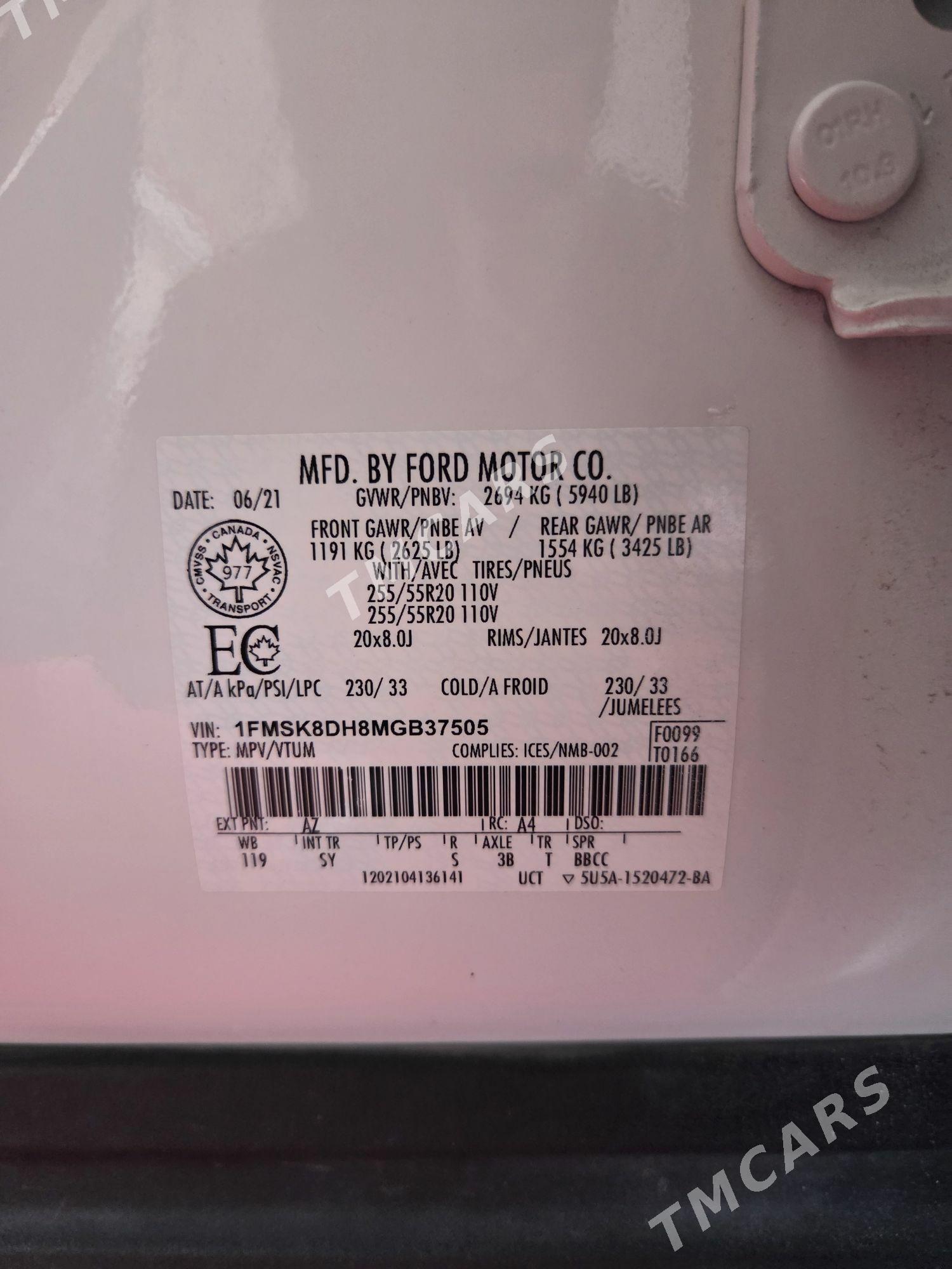 Ford Explorer 2021 - 448 000 TMT - Aşgabat - img 5