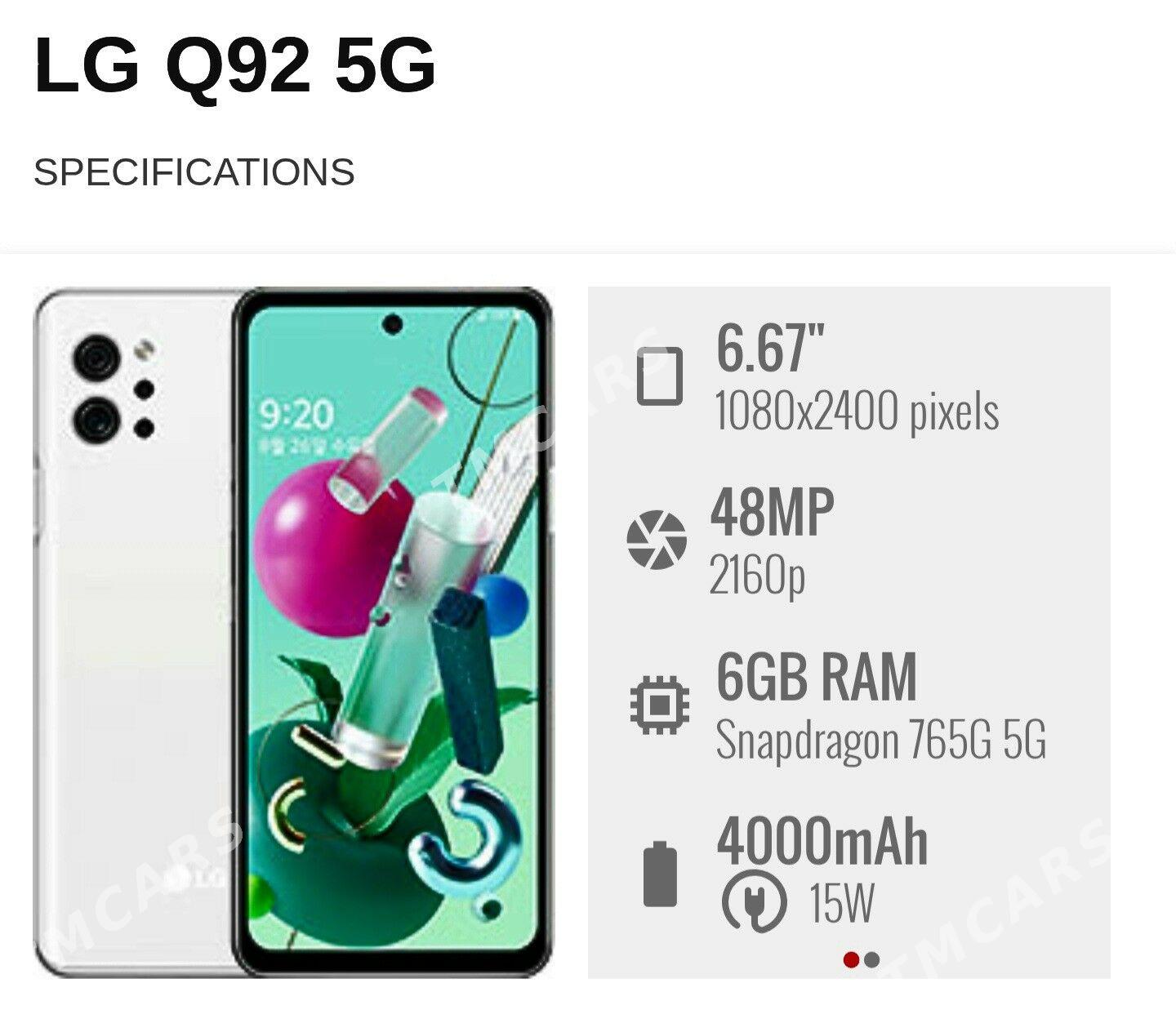 LG Q92 TELEFON 5G ORGYNAL - Ашхабад - img 4