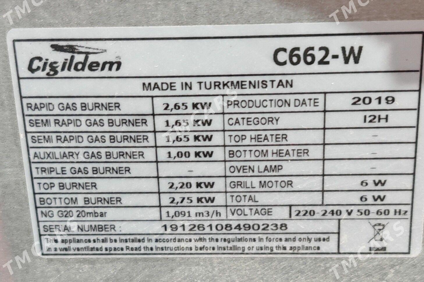 Cigildem gaz plita tazeje - Aşgabat - img 7