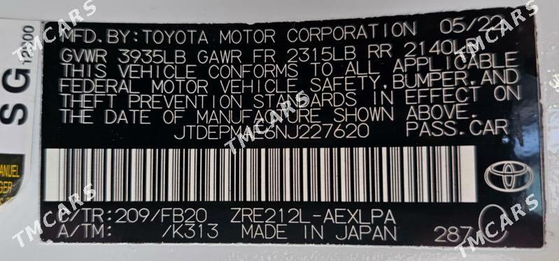 Toyota Corolla 2022 - 220 000 TMT - Ашхабад - img 10