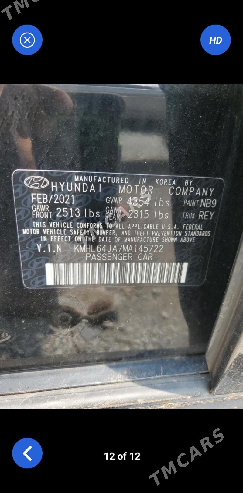 Hyundai Sonata 2021 - 221 000 TMT - Aşgabat - img 9