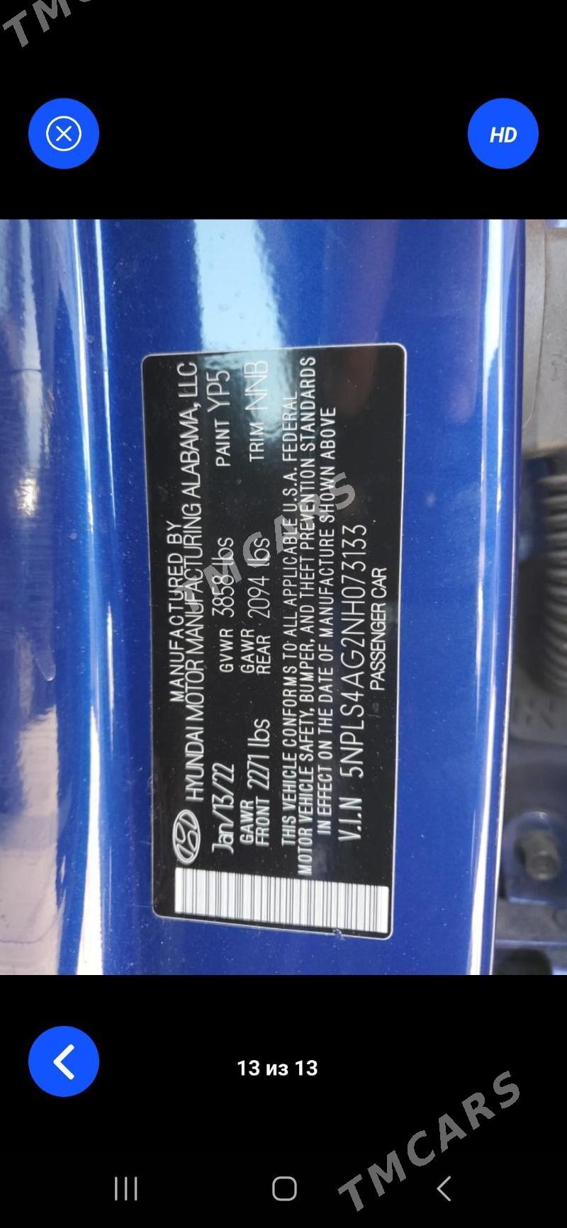 Hyundai Elantra 2022 - 187 000 TMT - Ашхабад - img 8