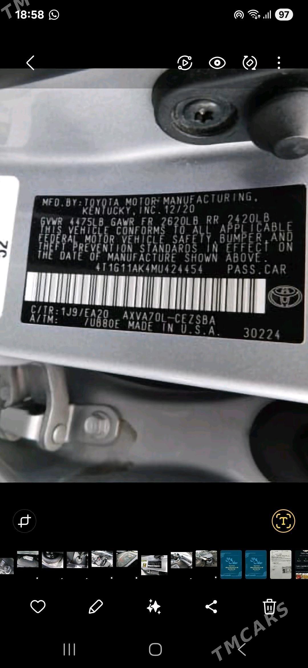 Toyota Camry 2021 - 290 000 TMT - Baýramaly - img 7