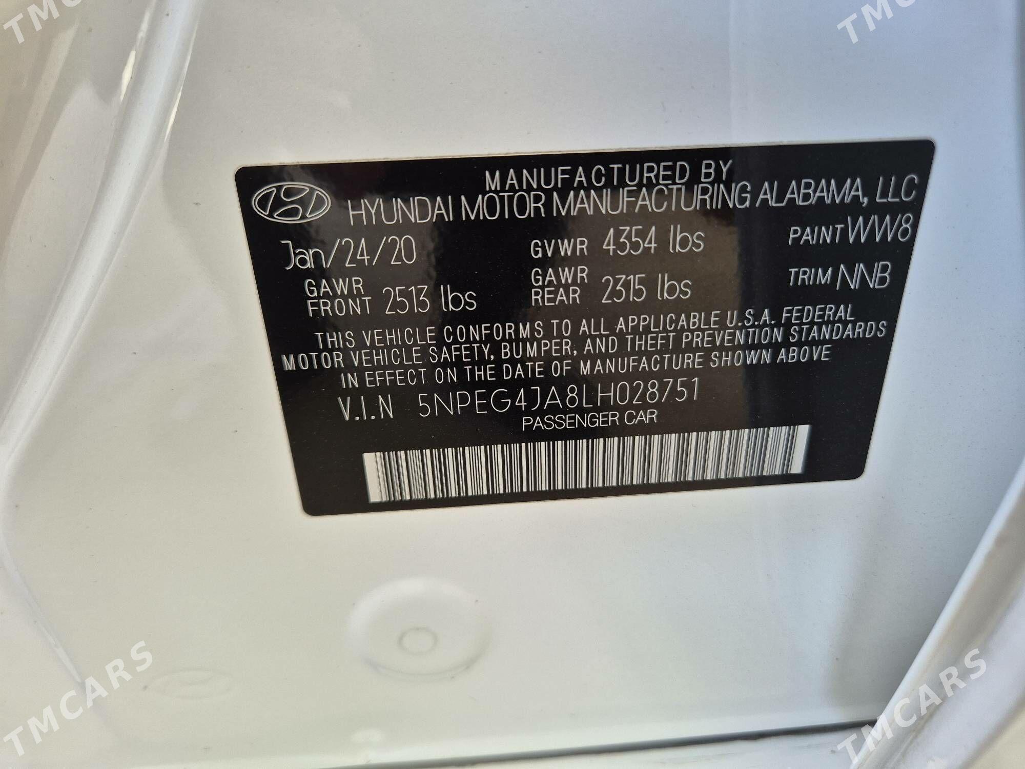 Hyundai Sonata 2020 - 255 000 TMT - Ашхабад - img 6