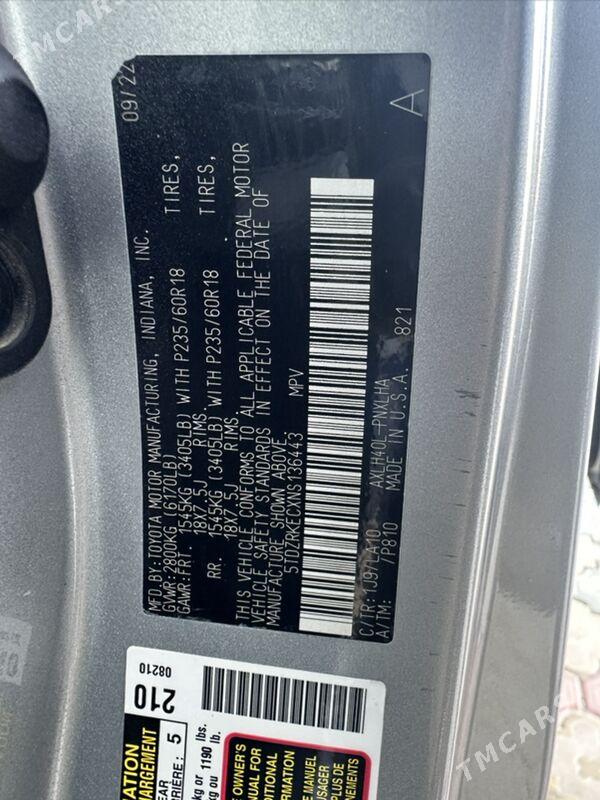 Toyota Sienna 2022 - 540 000 TMT - Mary - img 7