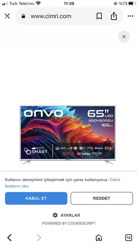 Televızor ONVO65 - Türkmenabat - img 3