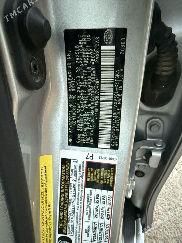 Toyota Camry 2017 - 299 000 TMT - Mary - img 5