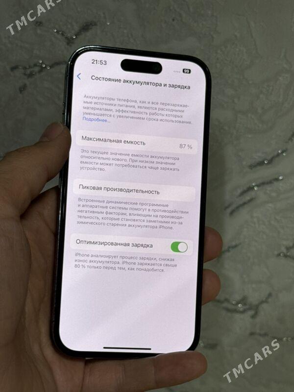 iphone 14 pro 128gb 87% - Ашхабад - img 2