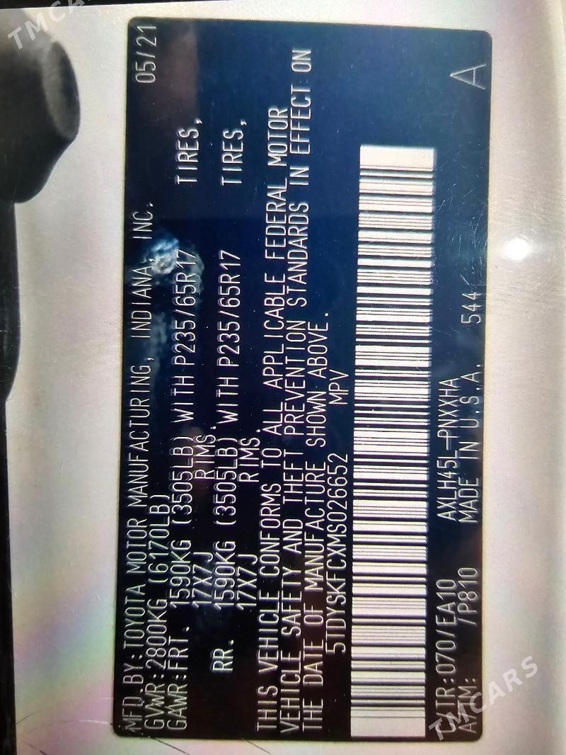 Toyota Sienna 2021 - 520 000 TMT - Mary - img 8