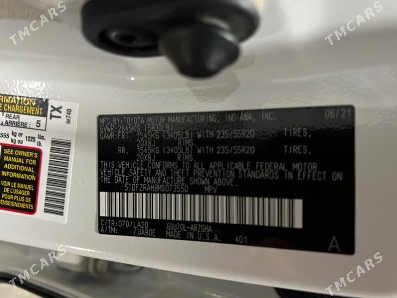 Toyota Highlander 2021 - 785 000 TMT - Aşgabat - img 3