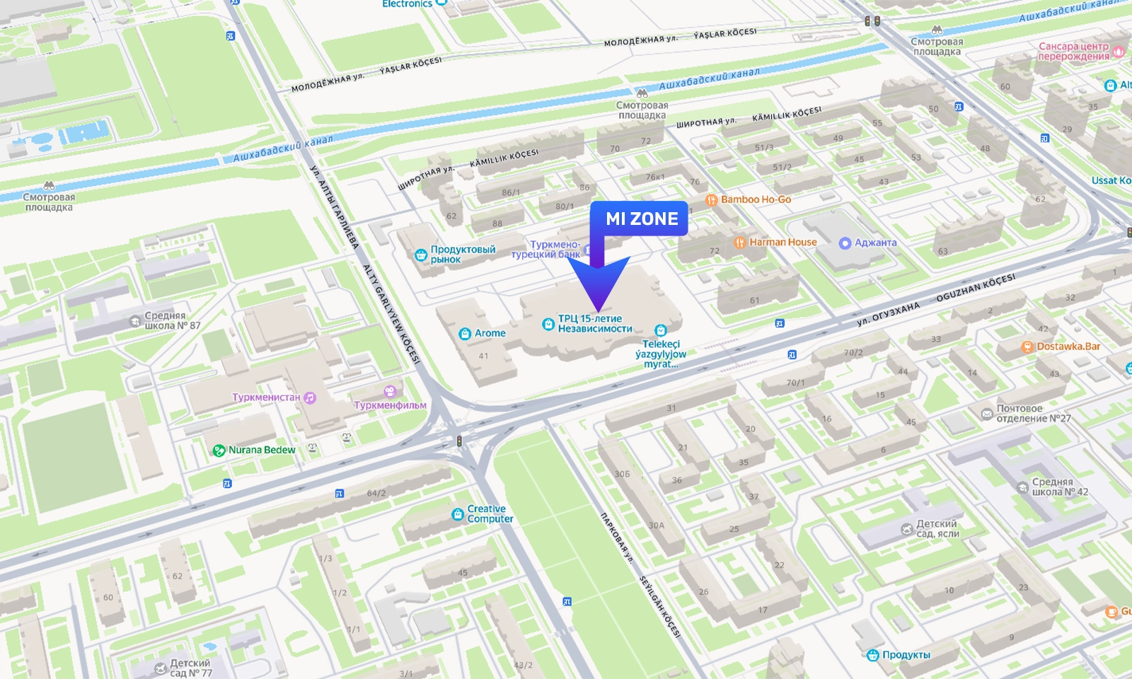 MI ZONE Map Location