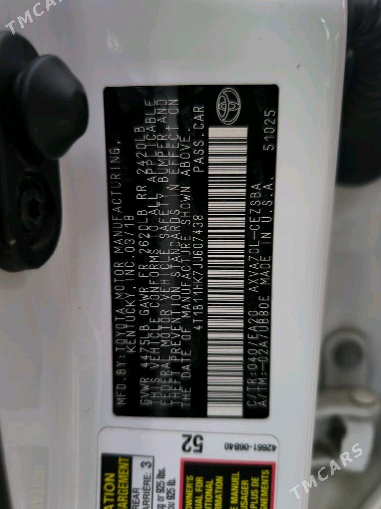 Toyota Camry 2018 - 400 000 TMT - Köneürgenç - img 9