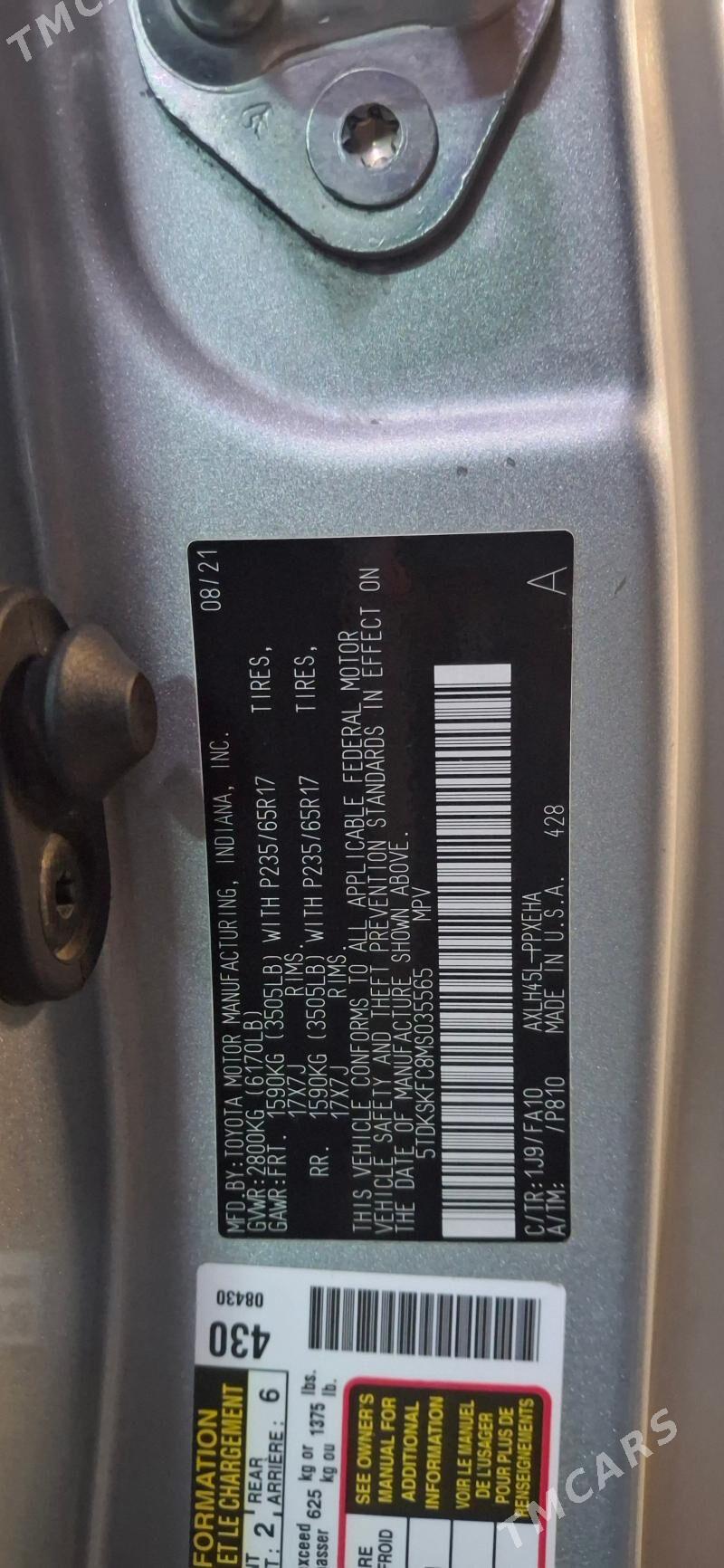 Toyota Sienna 2021 - 460 000 TMT - Ашхабад - img 6