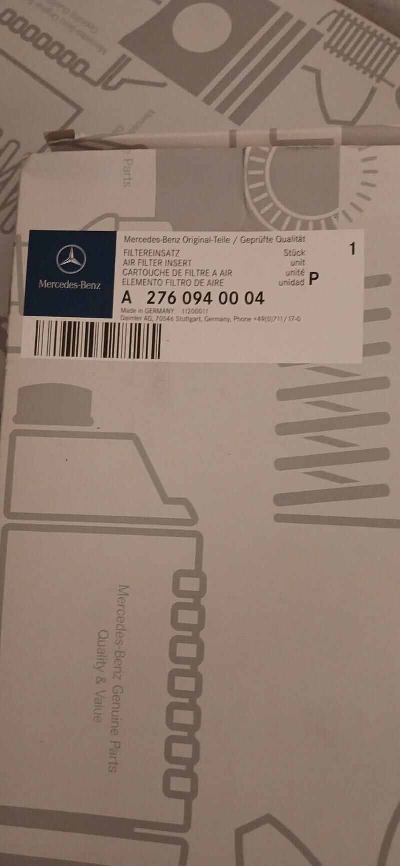 MERCEDES-BENZ FILTER ORIGINAL KOMPANIÝA 800 TMT - Гаудан "Б" - img 1