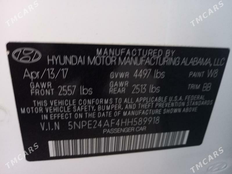 Hyundai Sonata 2017 - 182 000 TMT - Aşgabat - img 9