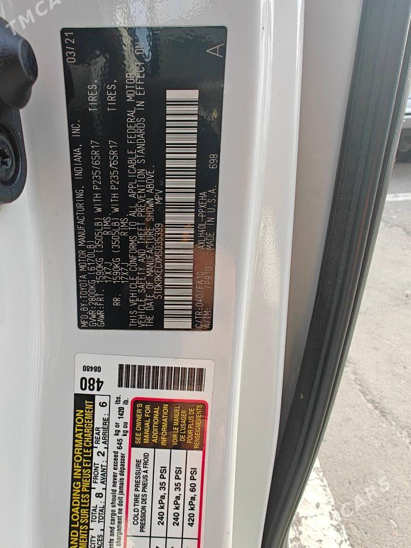 Toyota Sienna 2021 - 590 000 TMT - Türkmenbaşy - img 9