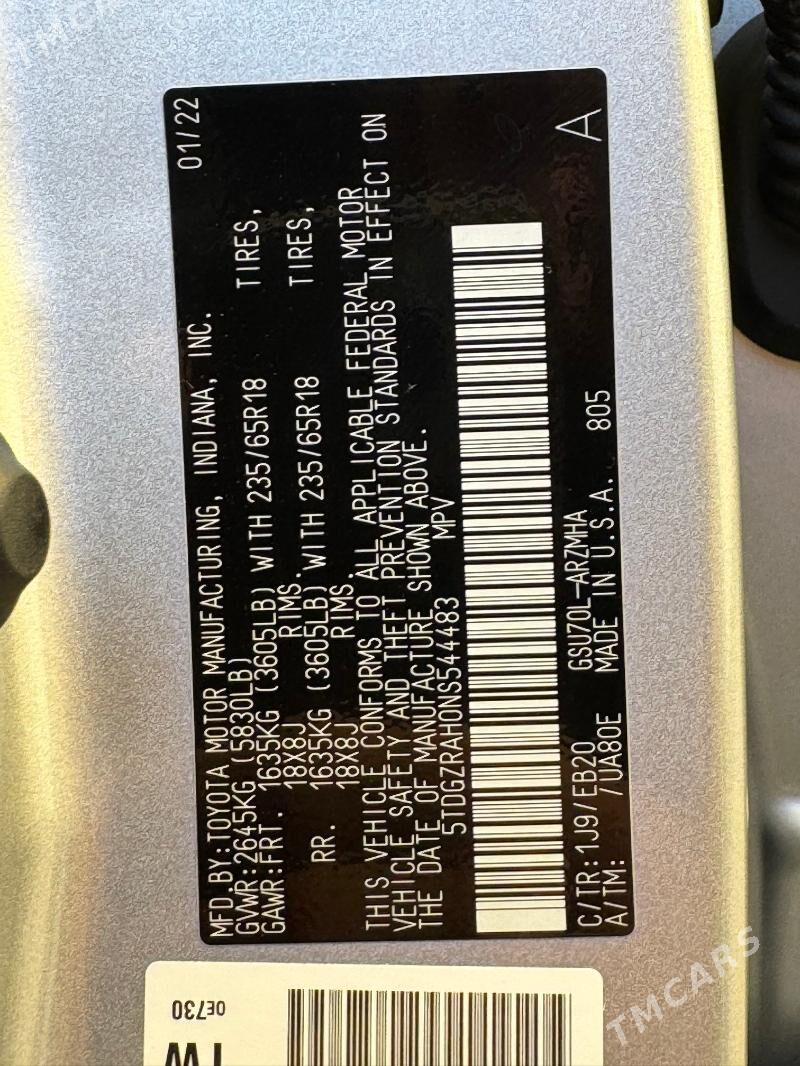 Toyota Highlander 2022 - 525 000 TMT - Mary - img 10
