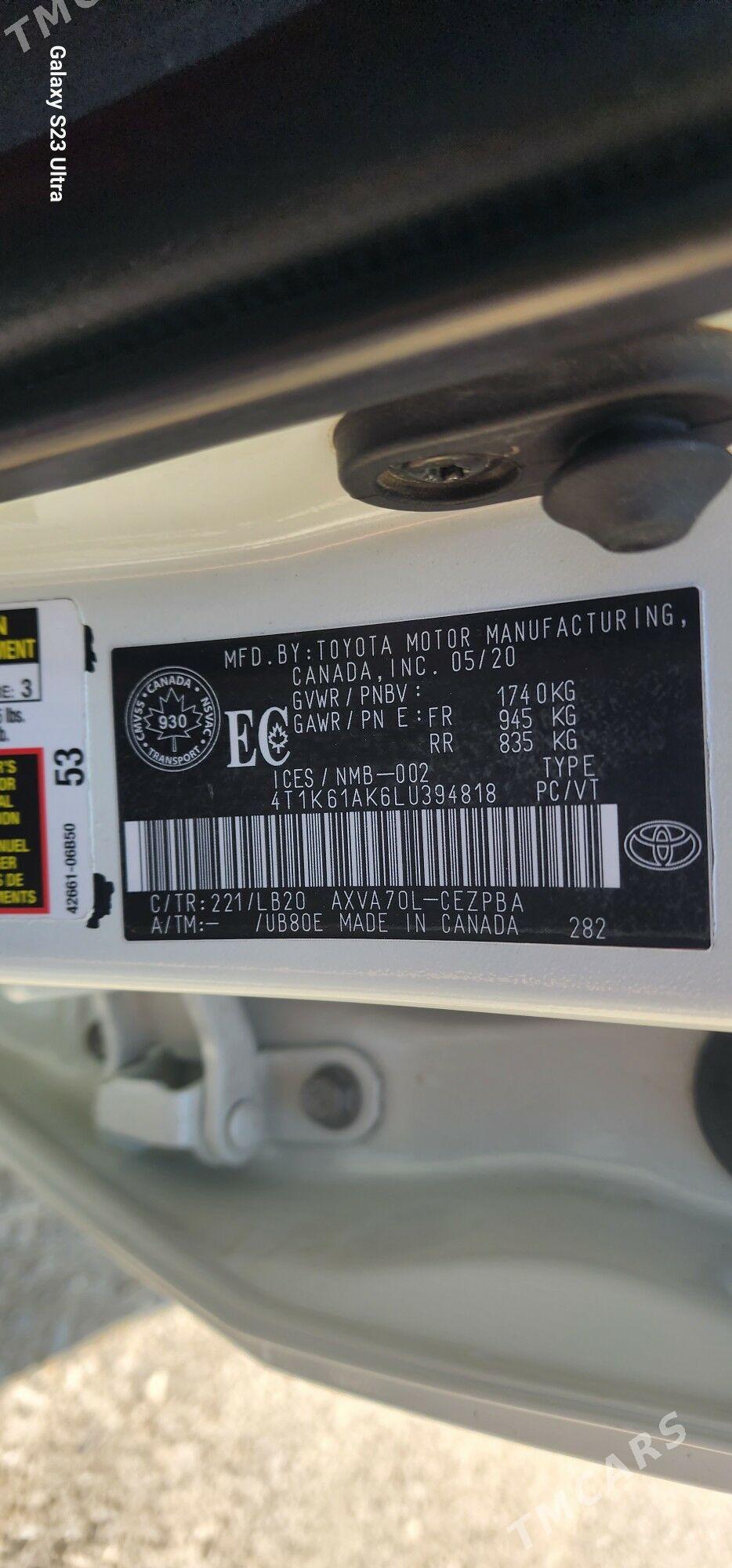 Toyota Camry 2020 - 315 000 TMT - Aşgabat - img 3