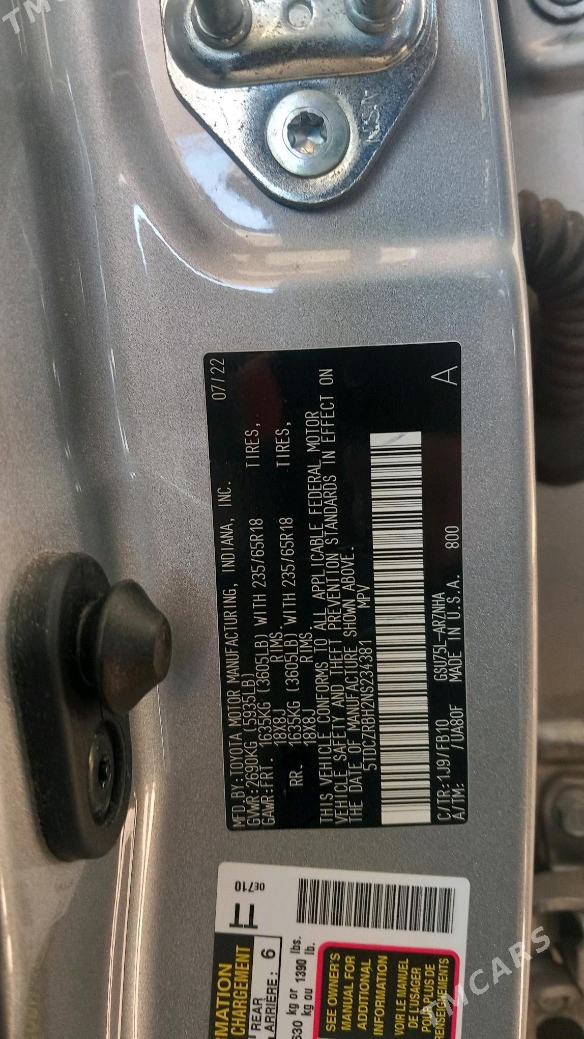 Toyota Highlander 2022 - 490 000 TMT - Daşoguz - img 7