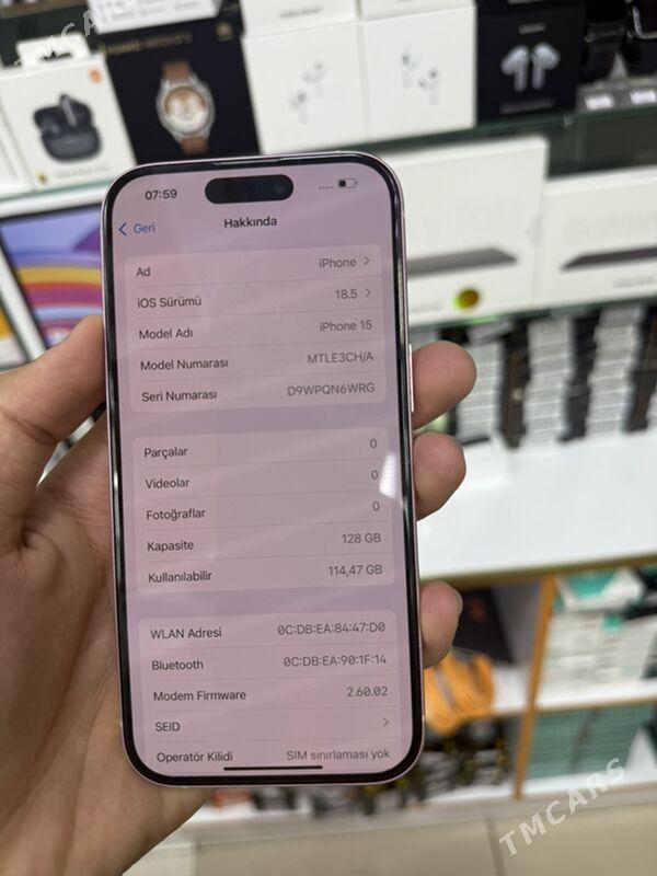 iPhone 15 128gb 100% pink - Garaşsyzlygyň 15 ýyllygy Söwda Merkezi - img 2