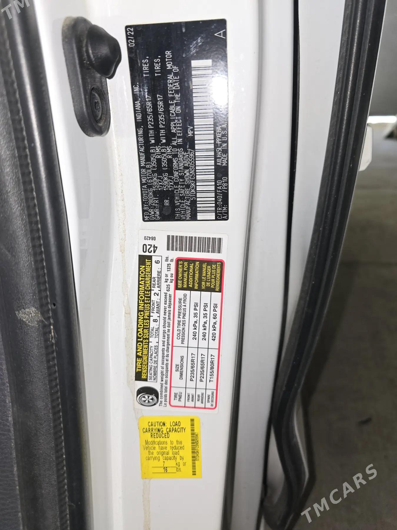Toyota Sienna 2022 - 490 000 TMT - Мары - img 6
