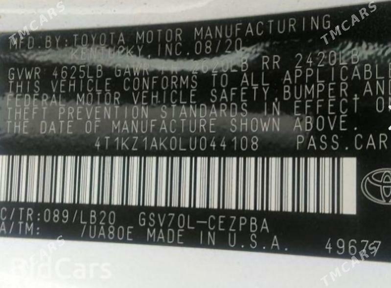 Toyota Camry 2020 - 413 700 TMT - Ашхабад - img 4