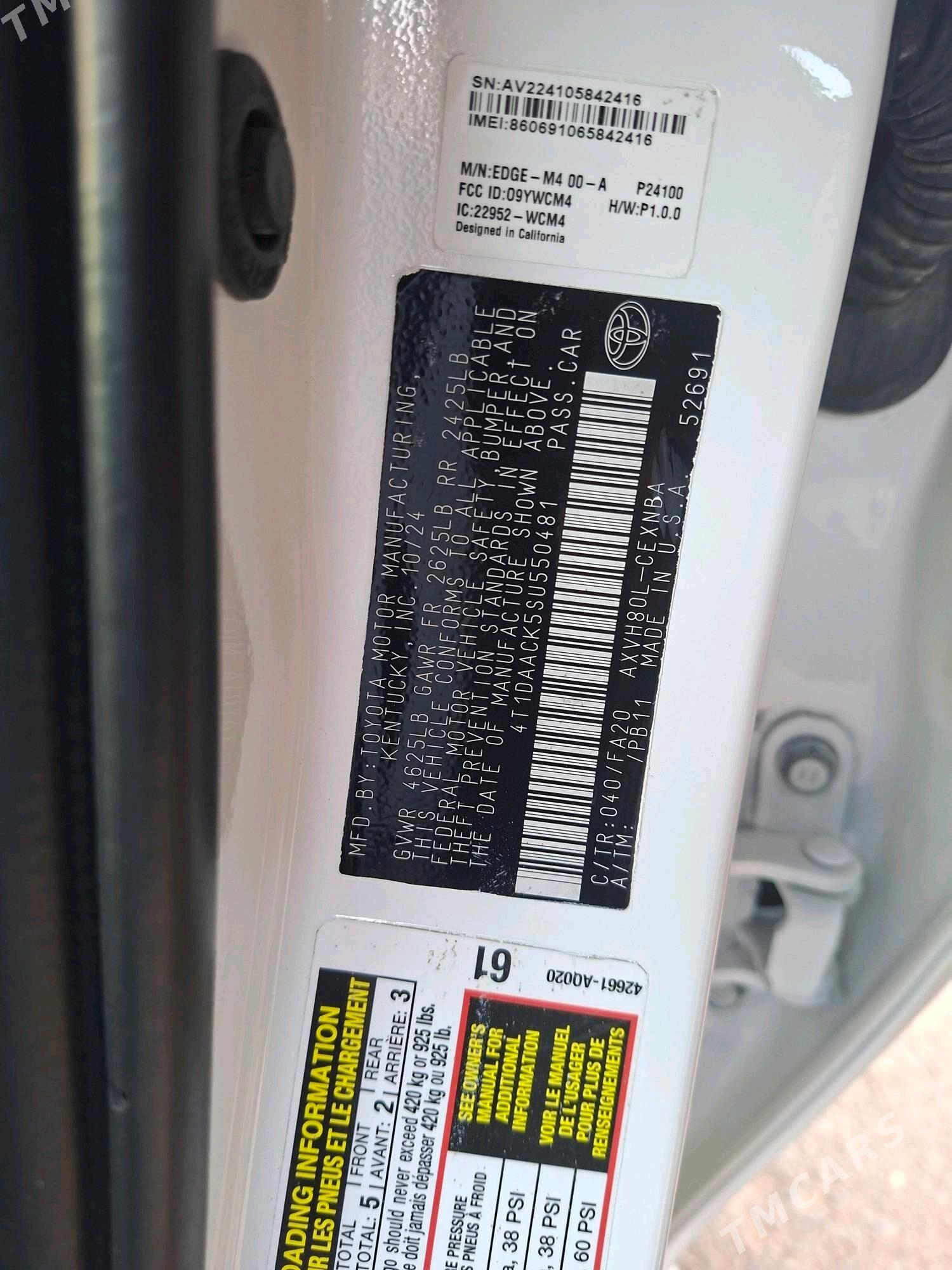 Toyota Camry 2025 - 440 000 TMT - Ашхабад - img 9