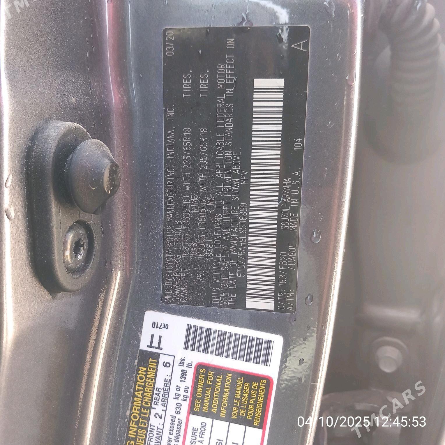 Toyota Highlander 2020 - 372 000 TMT - Мары - img 5