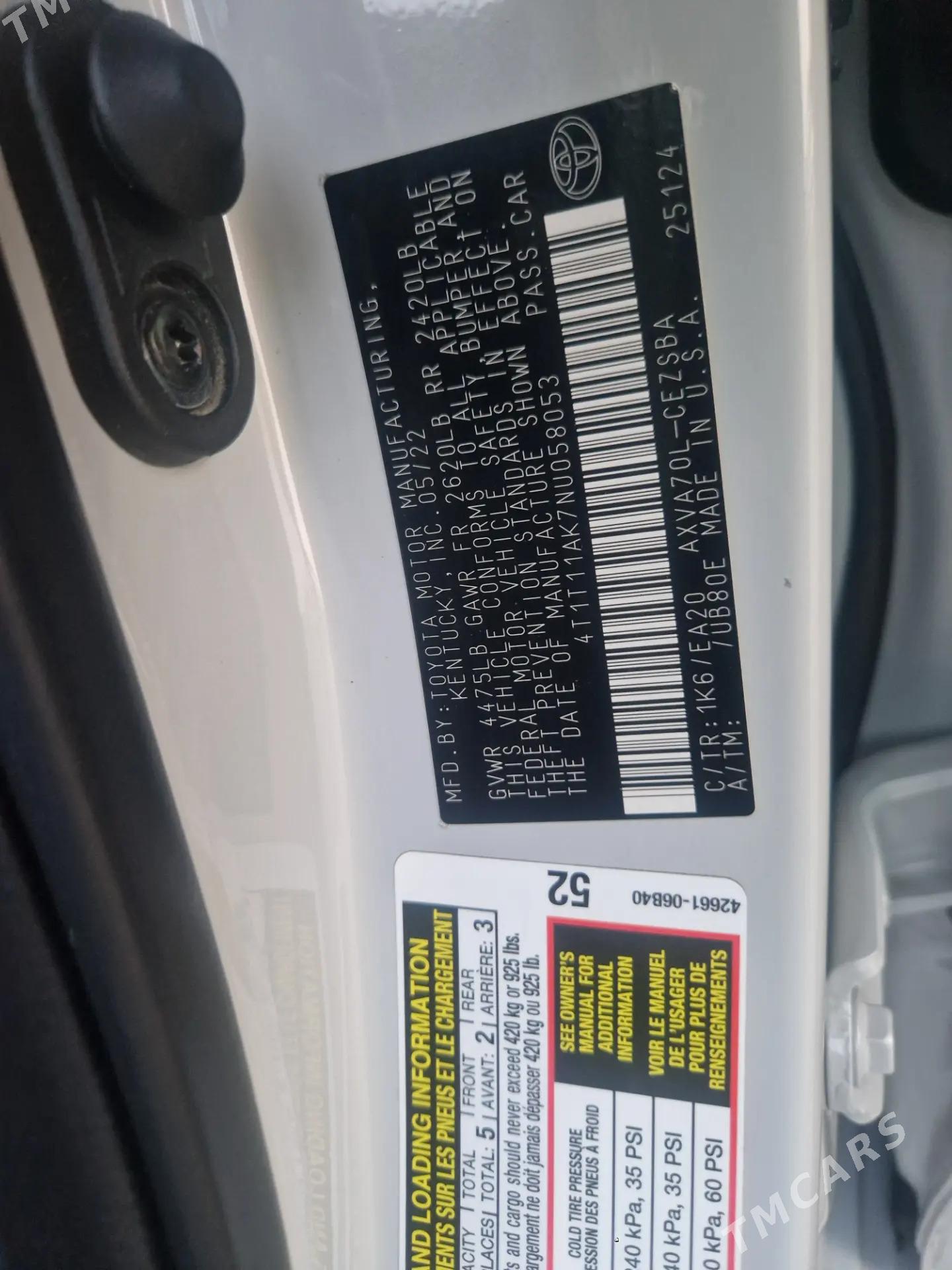 Toyota Camry 2022 - 340 000 TMT - Балканабат - img 2