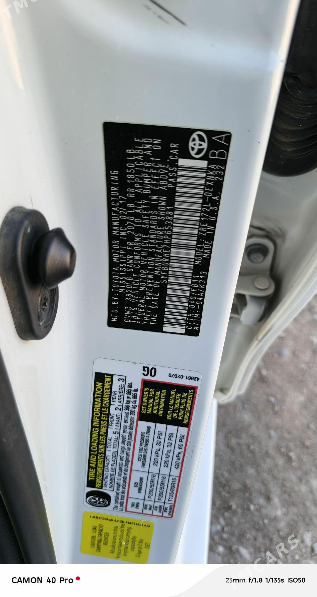 Toyota Corolla 2017 - 219 000 TMT - Daşoguz - img 7