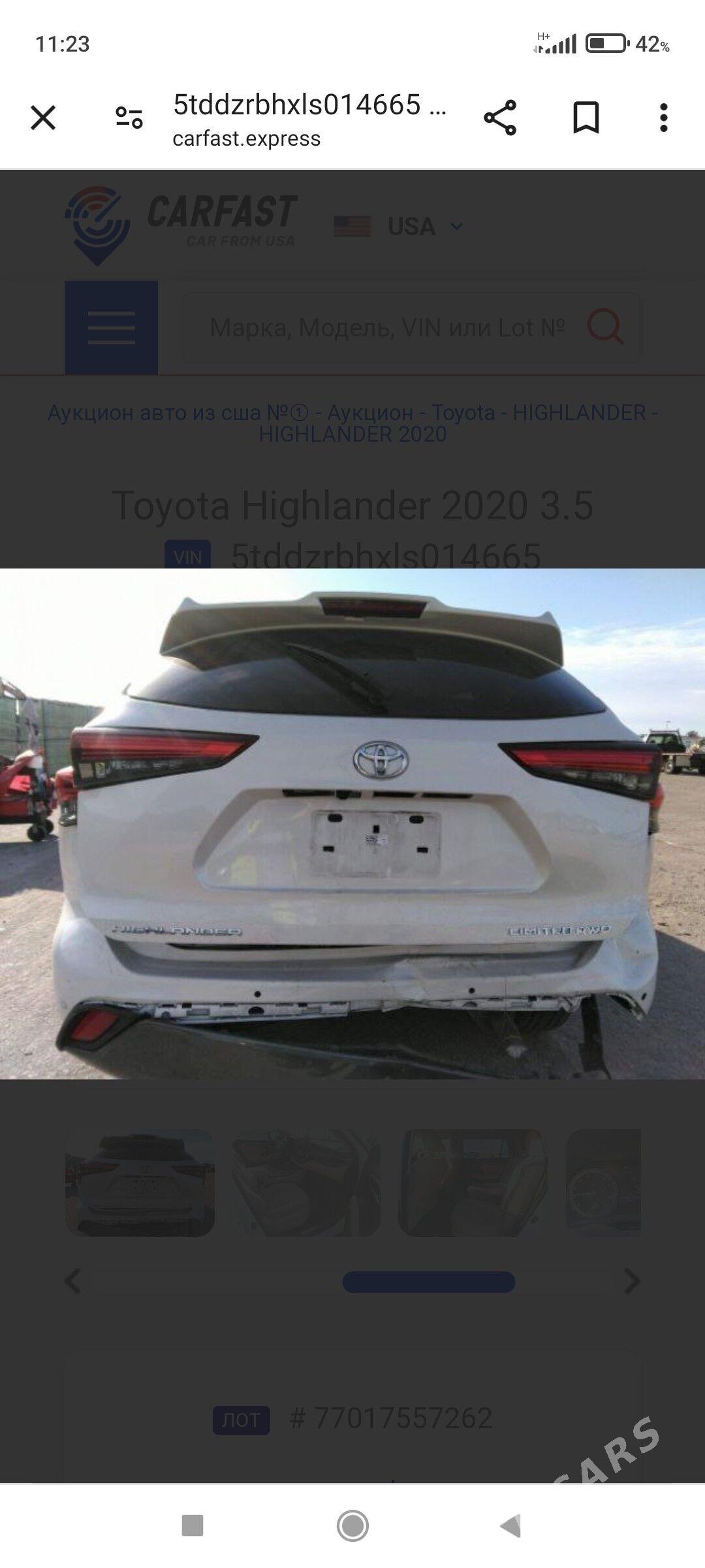 Toyota Highlander 2020 - 700 000 TMT - Ашхабад - img 4