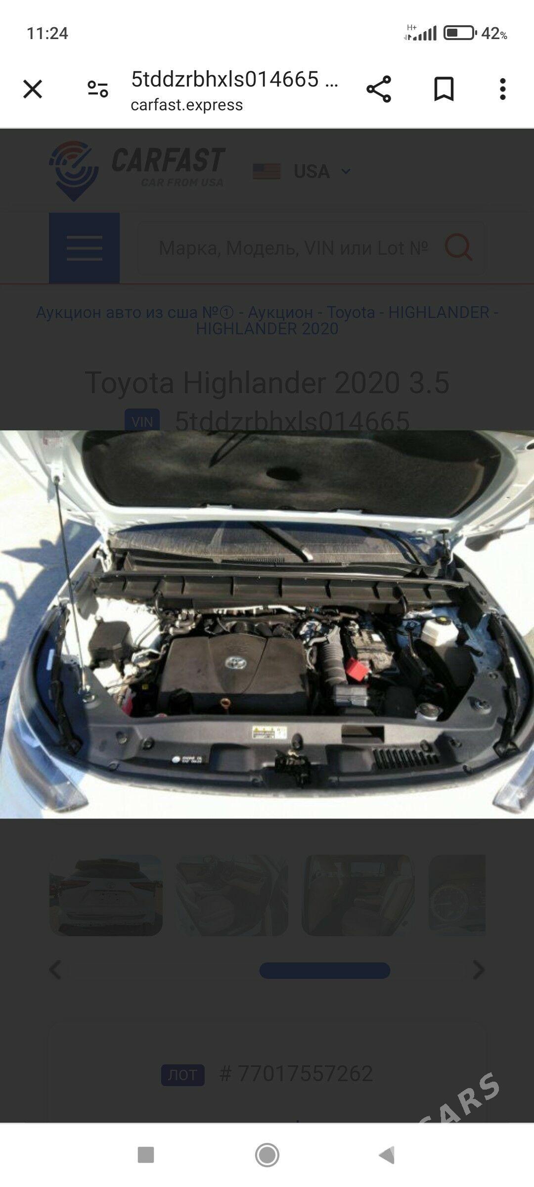 Toyota Highlander 2020 - 700 000 TMT - Ашхабад - img 6