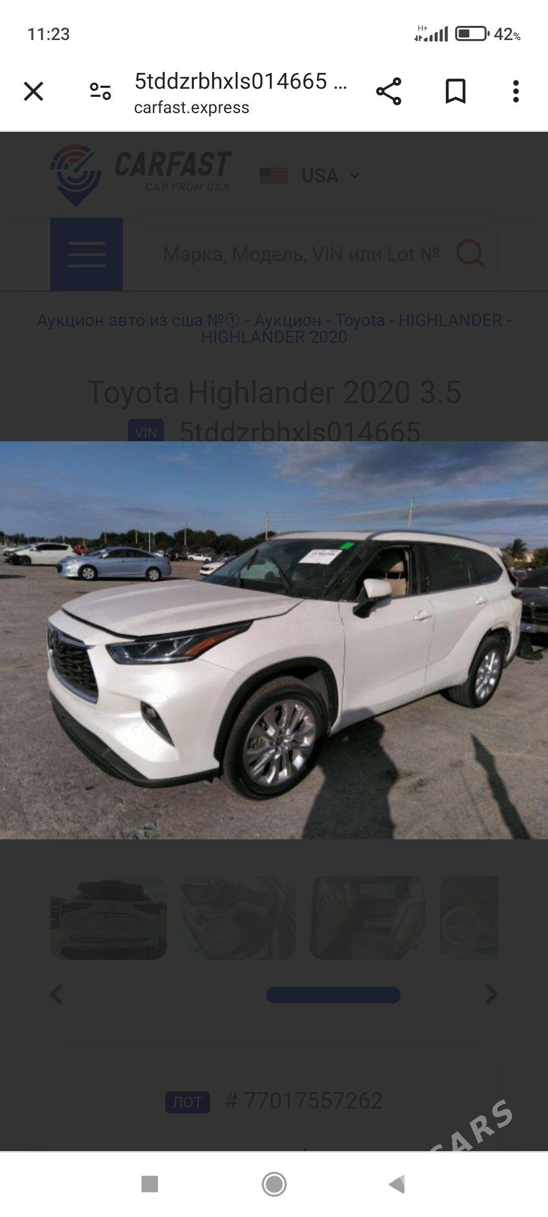Toyota Highlander 2020 - 700 000 TMT - Ашхабад - img 5