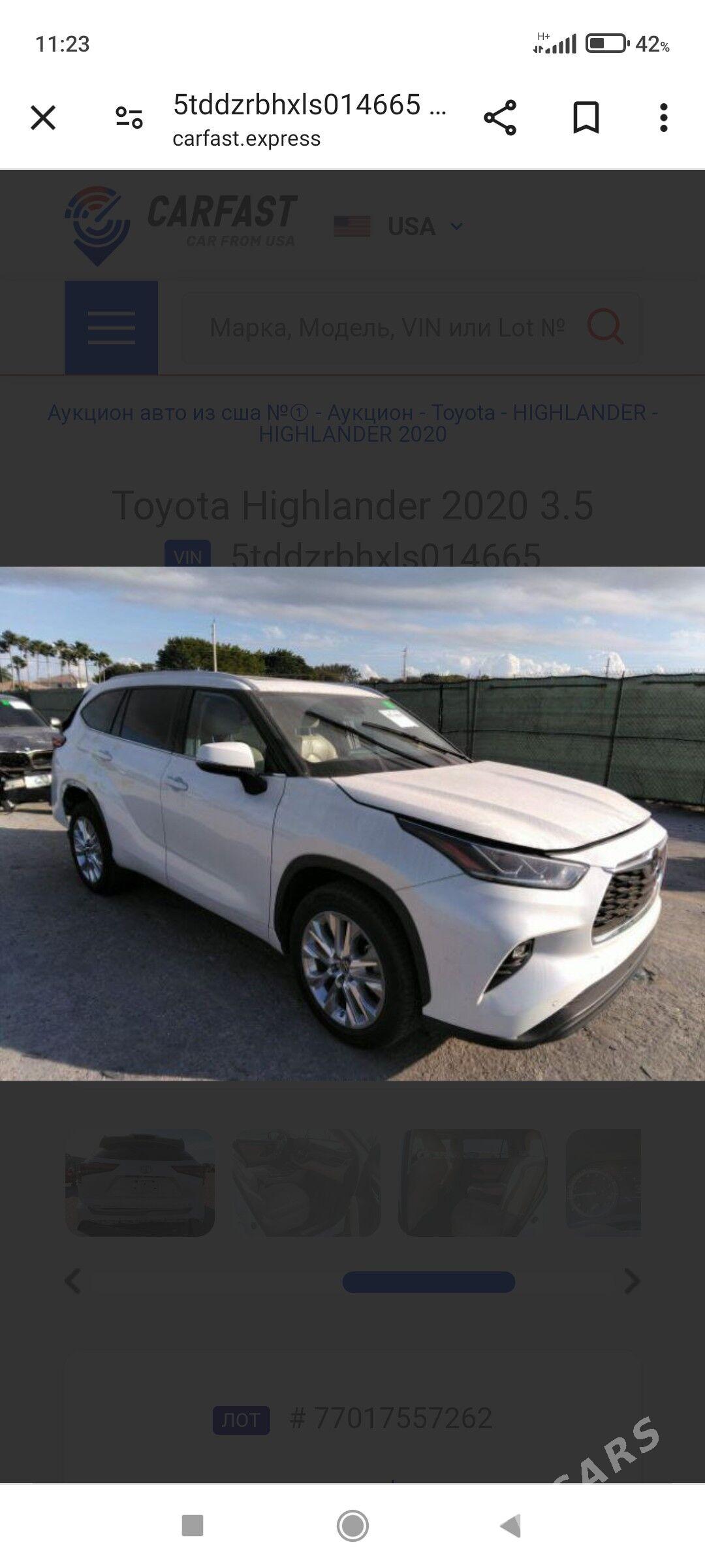 Toyota Highlander 2020 - 700 000 TMT - Ашхабад - img 7