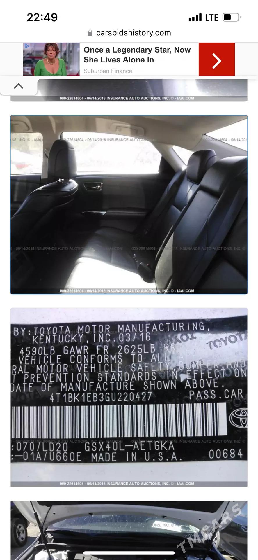 Toyota Avalon 2016 - 321 000 TMT - Olimpiýa şäherçesi - img 9