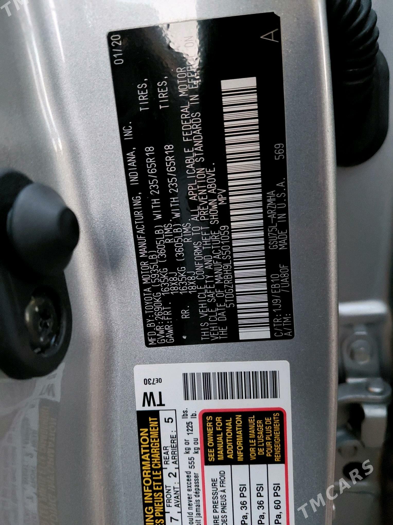 Toyota Highlander 2020 - 480 000 TMT - Мары - img 5