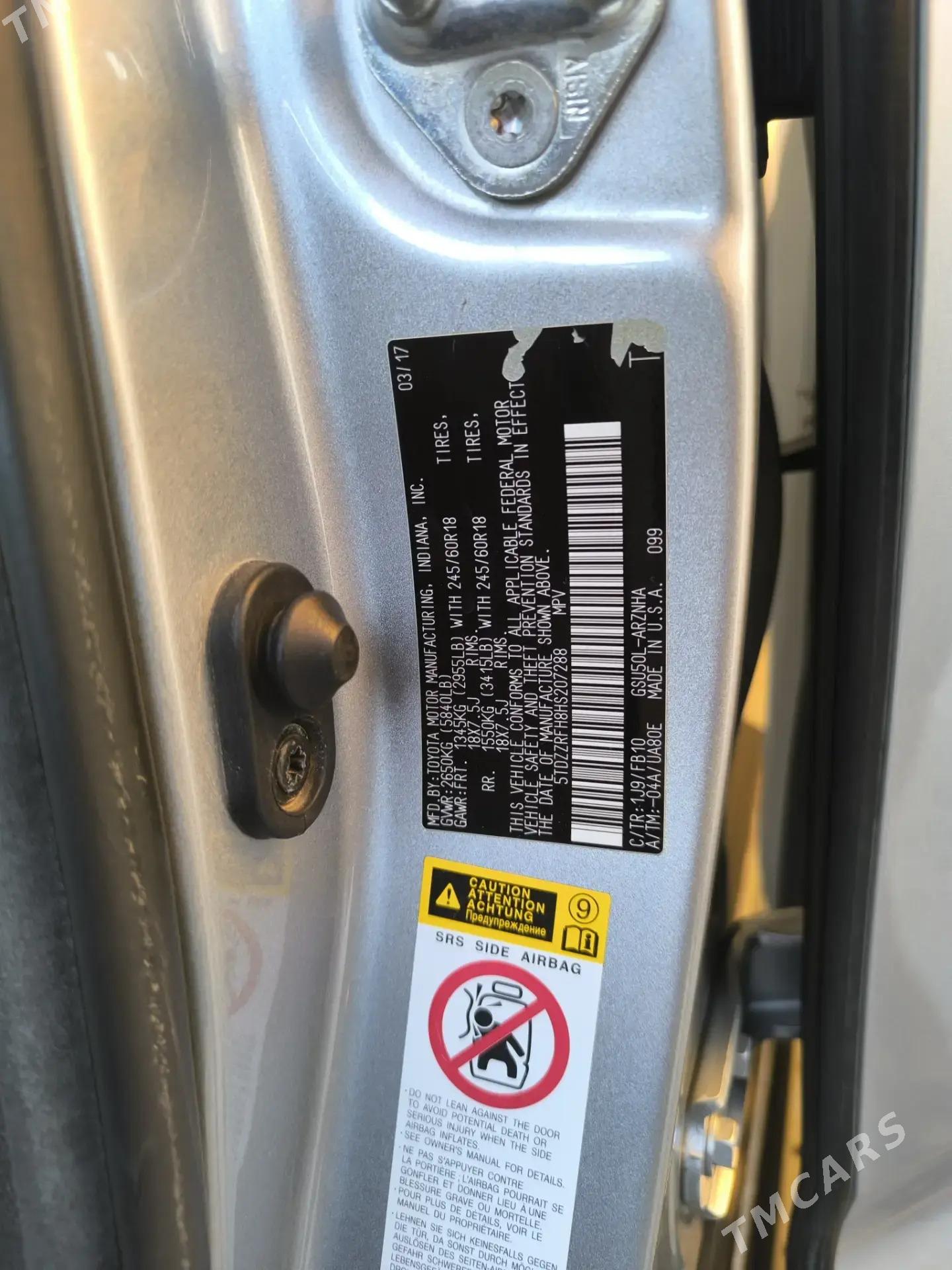 Toyota Highlander 2017 - 400 000 TMT - Köneürgenç - img 3