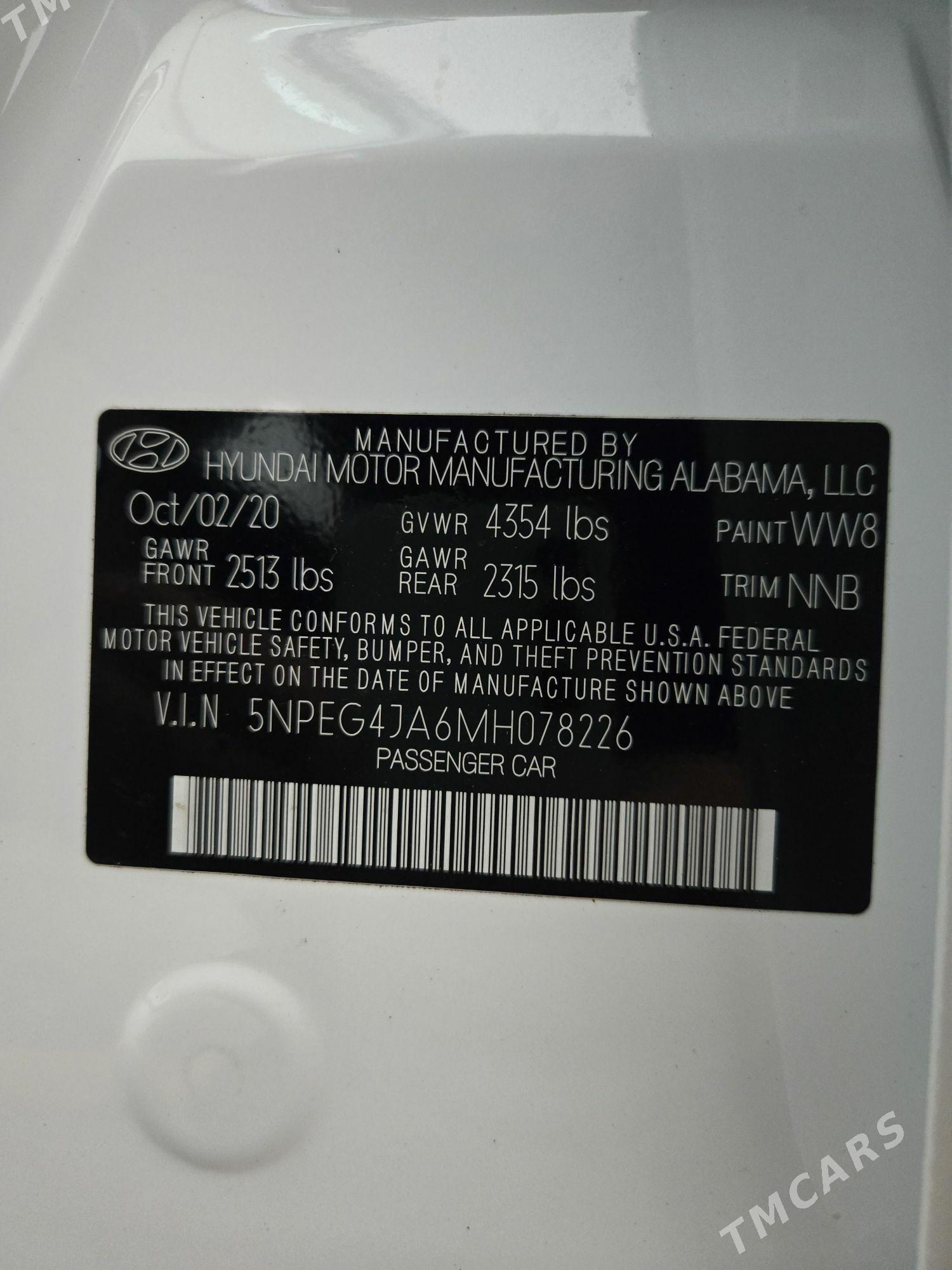 Hyundai Sonata 2020 - 280 000 TMT - ул. Подвойского (Битарап Туркменистан шаёлы) - img 6