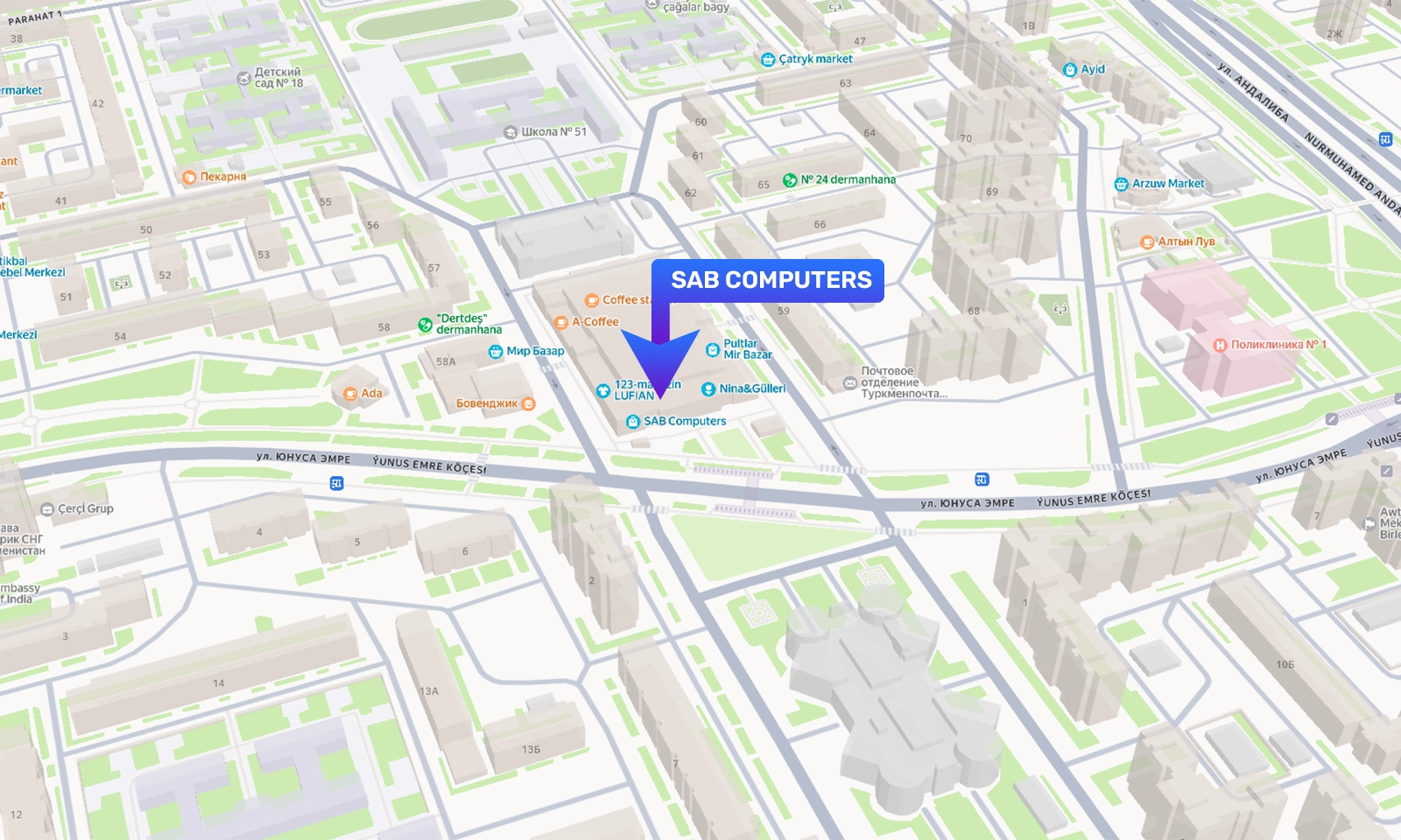 Sab computers Map Location