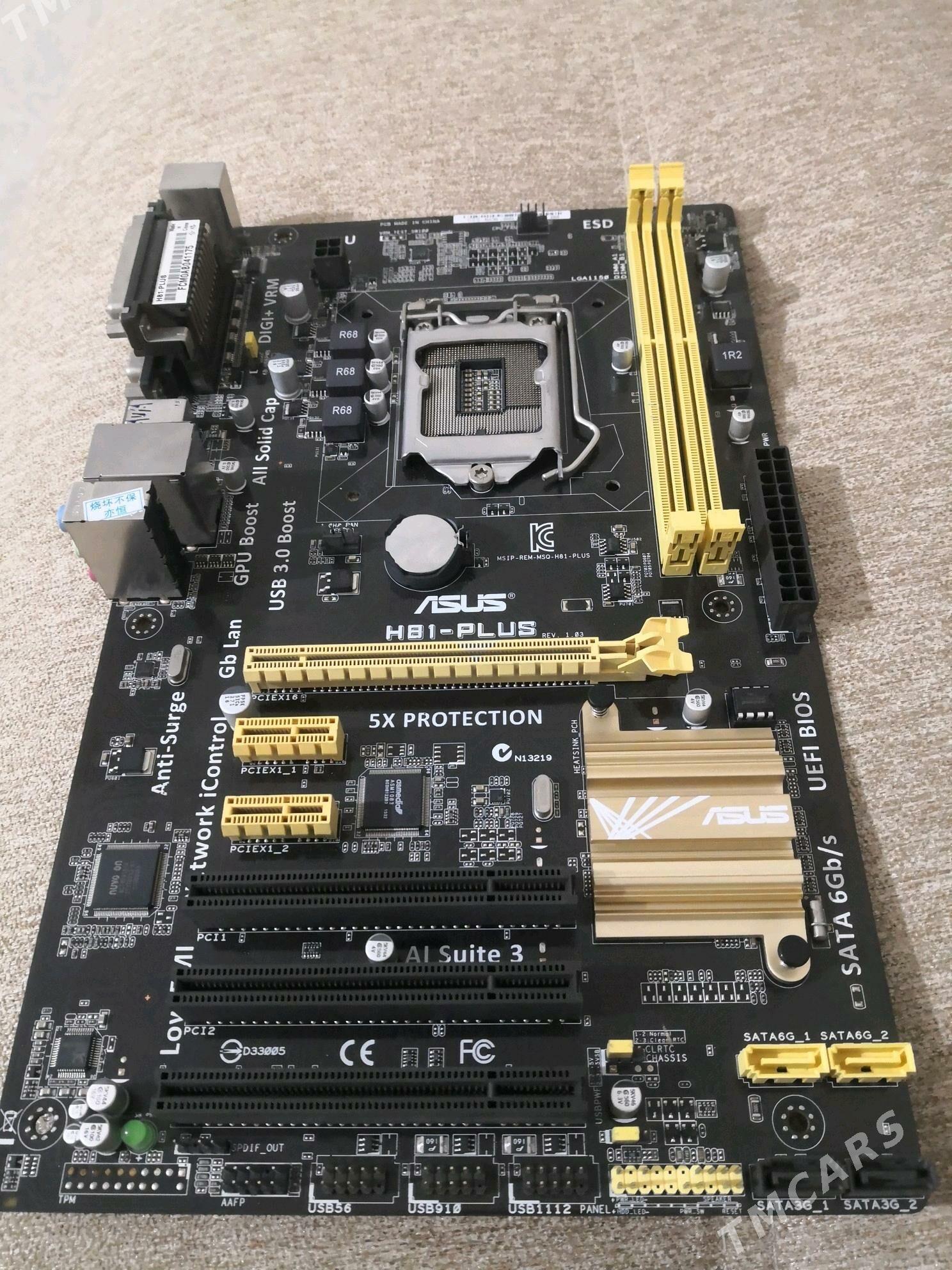 ASUS h81 ddr3 plata taze - Байрамали - img 2