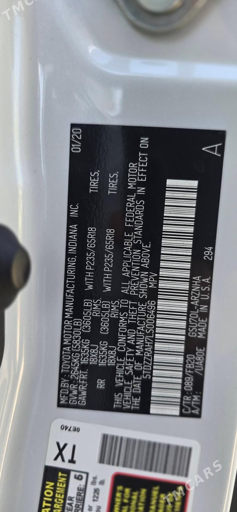 Toyota Highlander 2020 - 510 000 TMT - Aşgabat - img 7