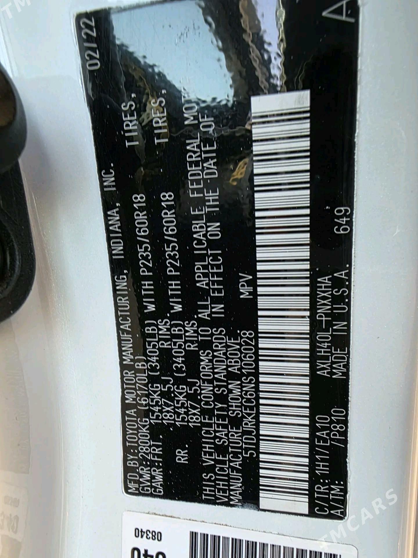 Toyota Sienna 2022 - 550 000 TMT - Кипджак - img 8