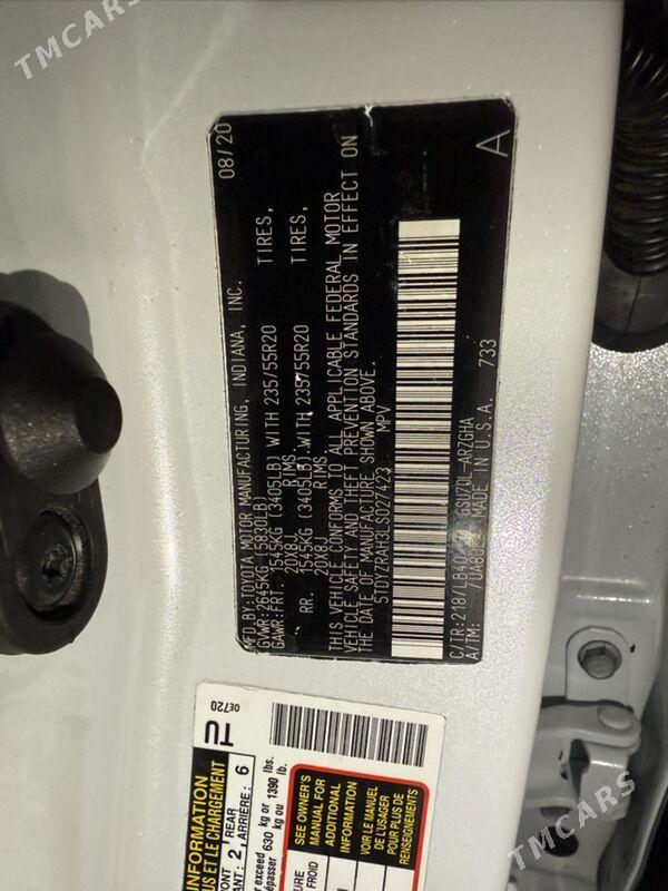 Toyota Highlander 2020 - 520 000 TMT - Ашхабад - img 3