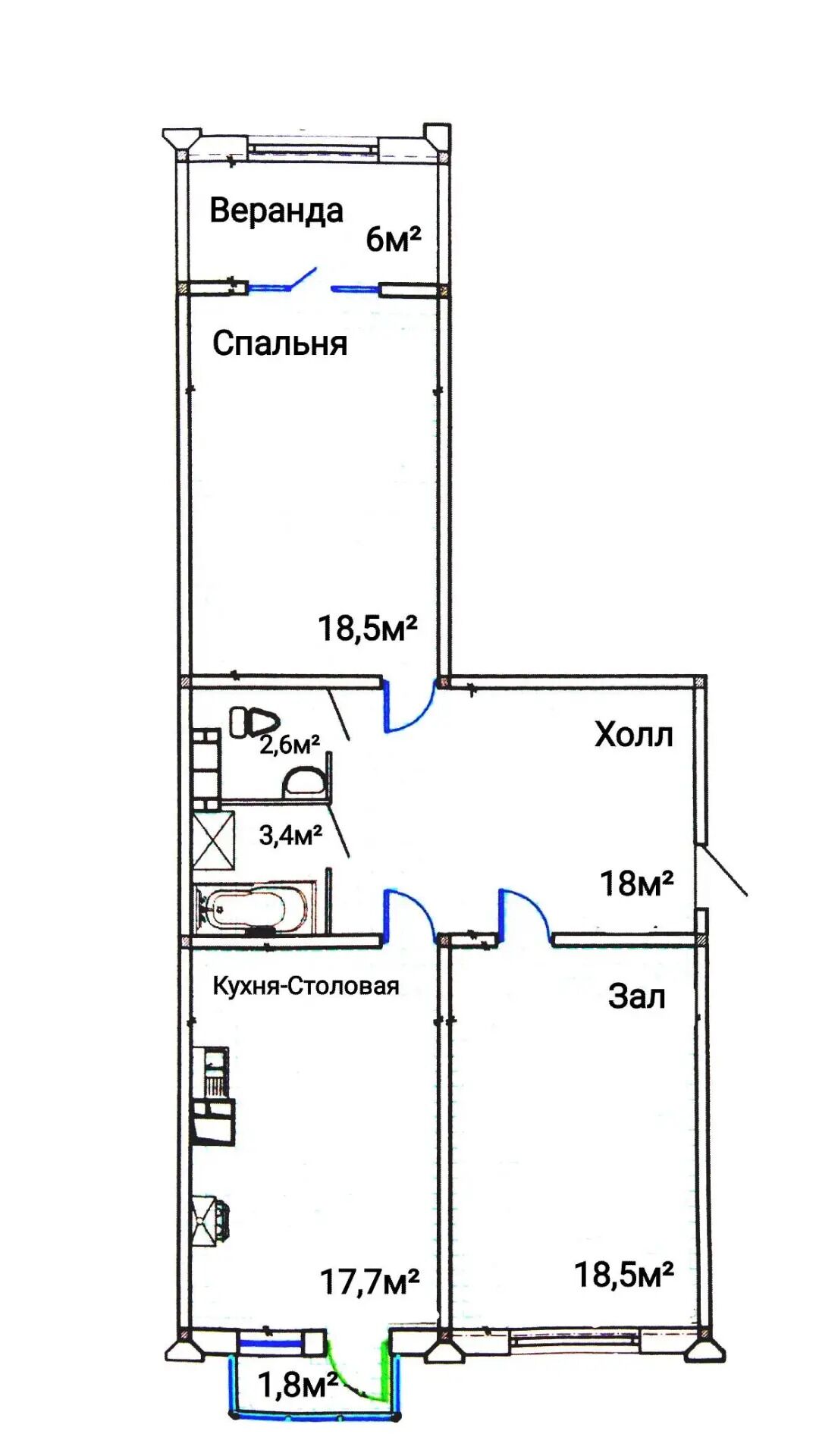 Квартира обмен на машину, 86м² - Ашхабад - img 1
