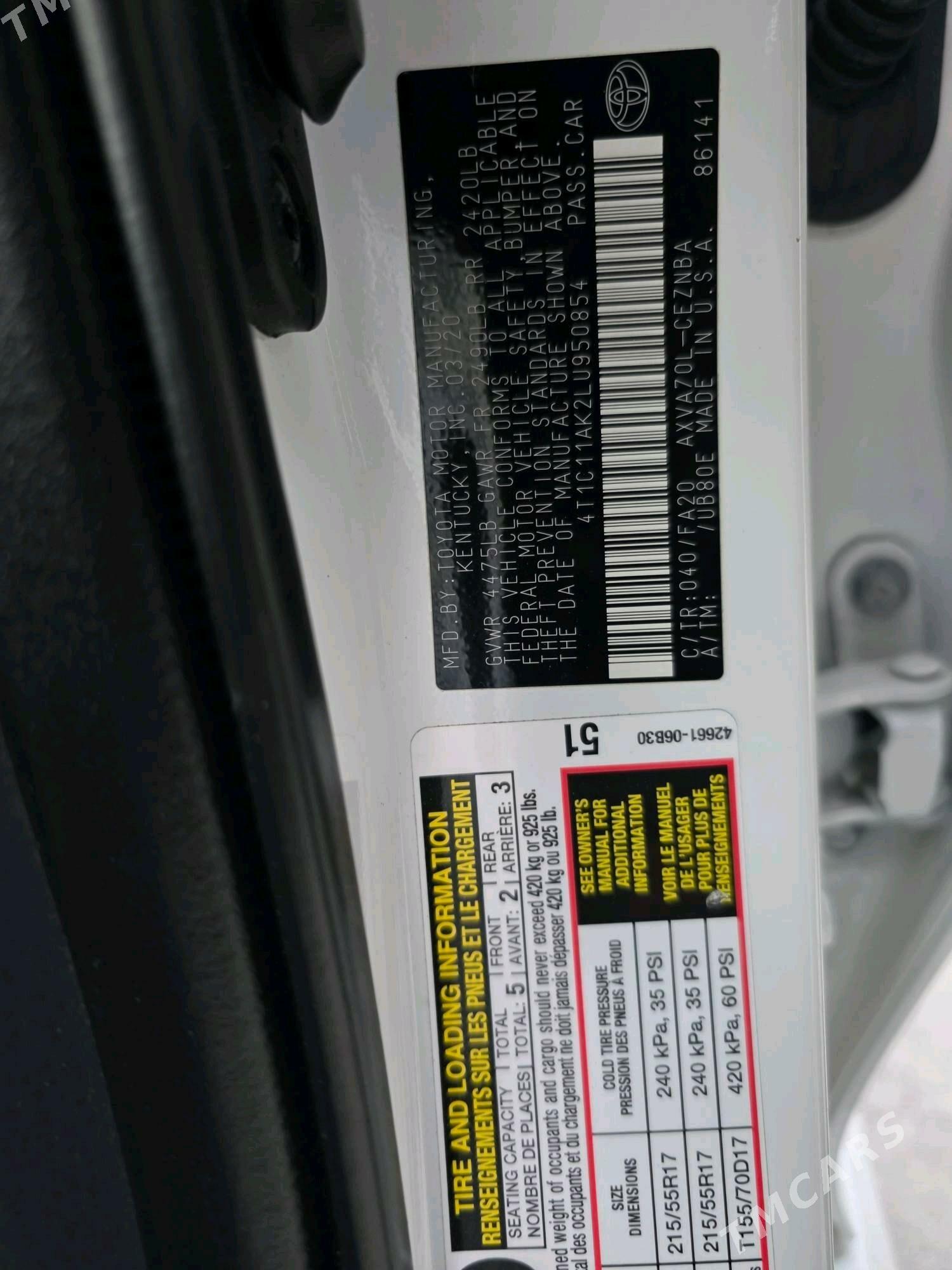 Toyota Camry 2020 - 290 000 TMT - Balkanabat - img 9