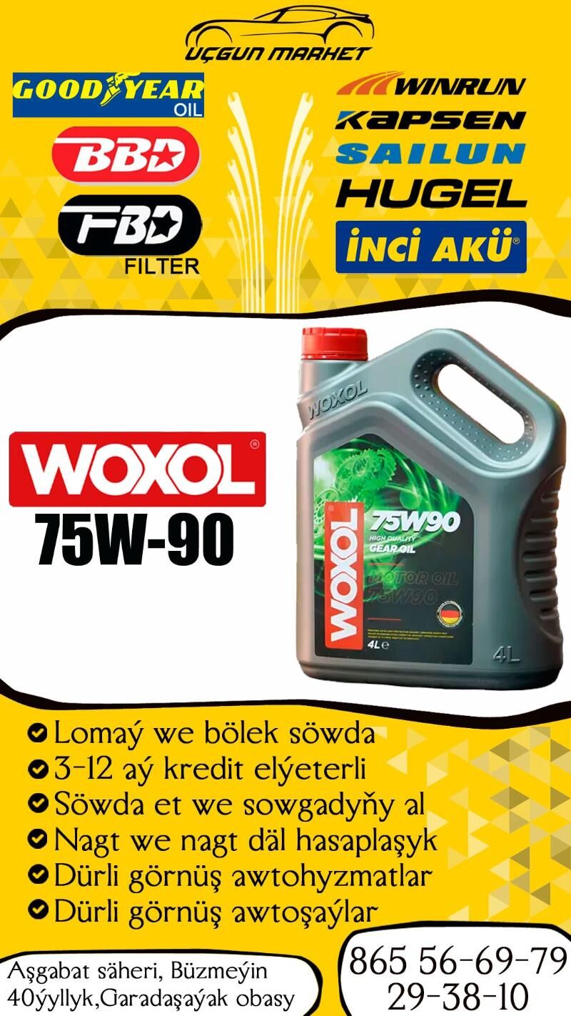 WOXOL 75W-90 MOTOR YAGY МАСЛО - Бузмеин - img 1