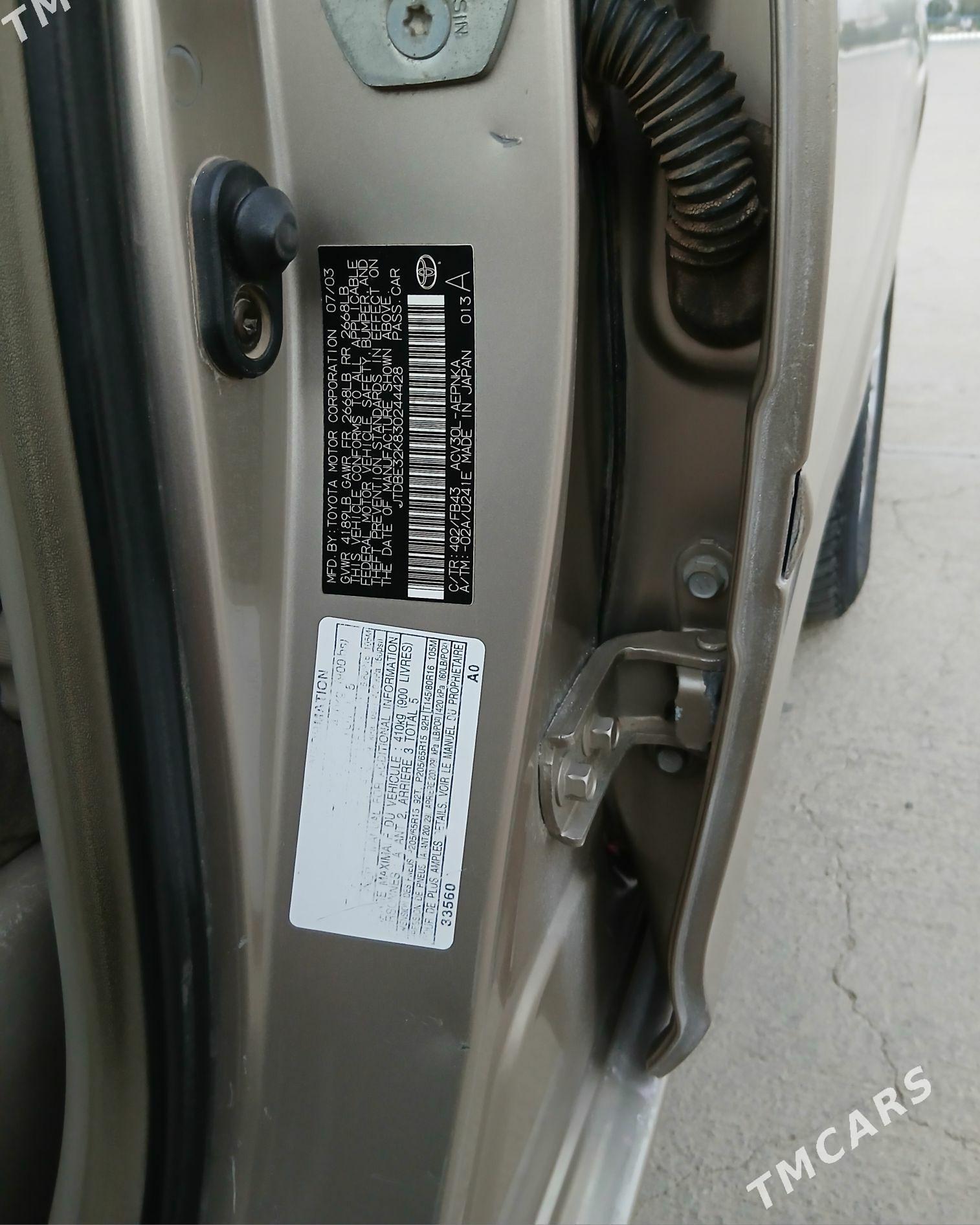 Toyota Camry 2003 - 150 000 TMT - Гызыларбат - img 1