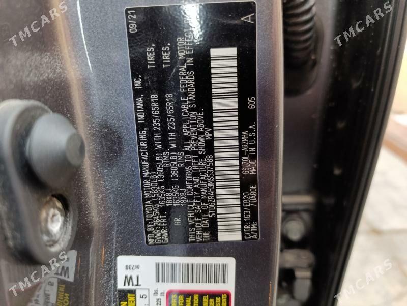 Toyota Highlander 2021 - 490 000 TMT - Mary - img 3